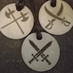 Crossed blade pendants