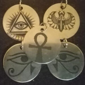 Egyptian Pendants - 25mm silver tone
