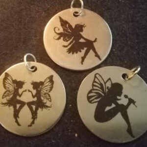 Fairy Pendants - 25mm silver tone