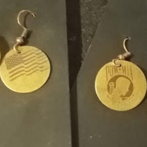 Patriotic Earrings - 3/4"  bronze tone