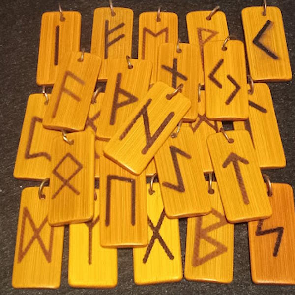 Wood Rune Pendants: Elder Futhark